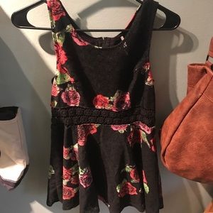 Free people floral dress with lace waist